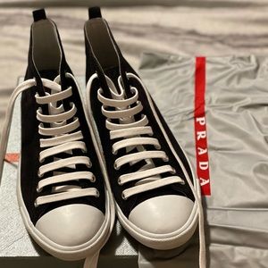 Prada suede high top sneakers
